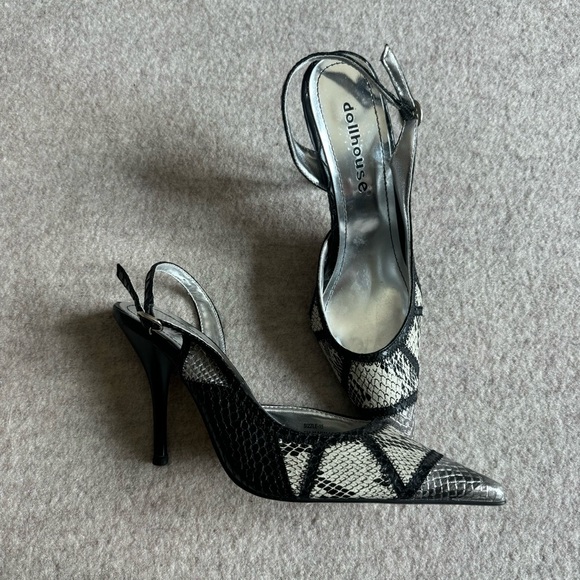 Snake print pointed toe heels - Picture 3 of 7